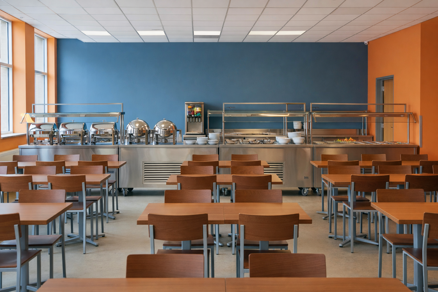 Completed catering project for institutional food service