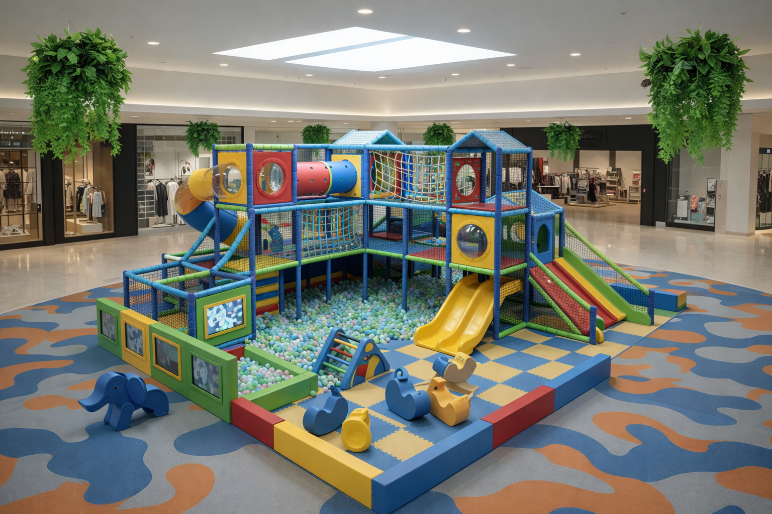 Play area and entertainment venue installation solution