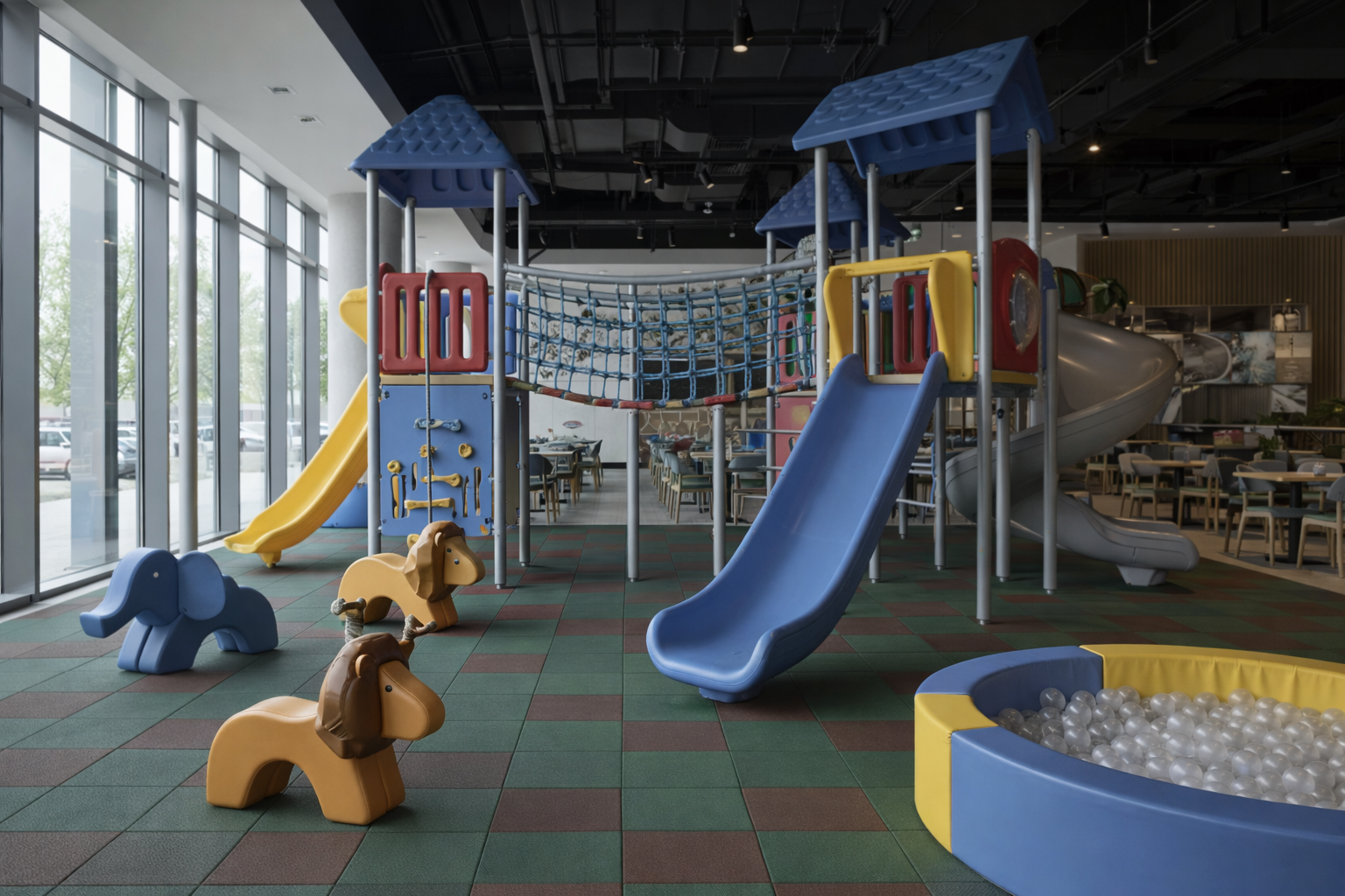 Entertainment facility setup for public use areas