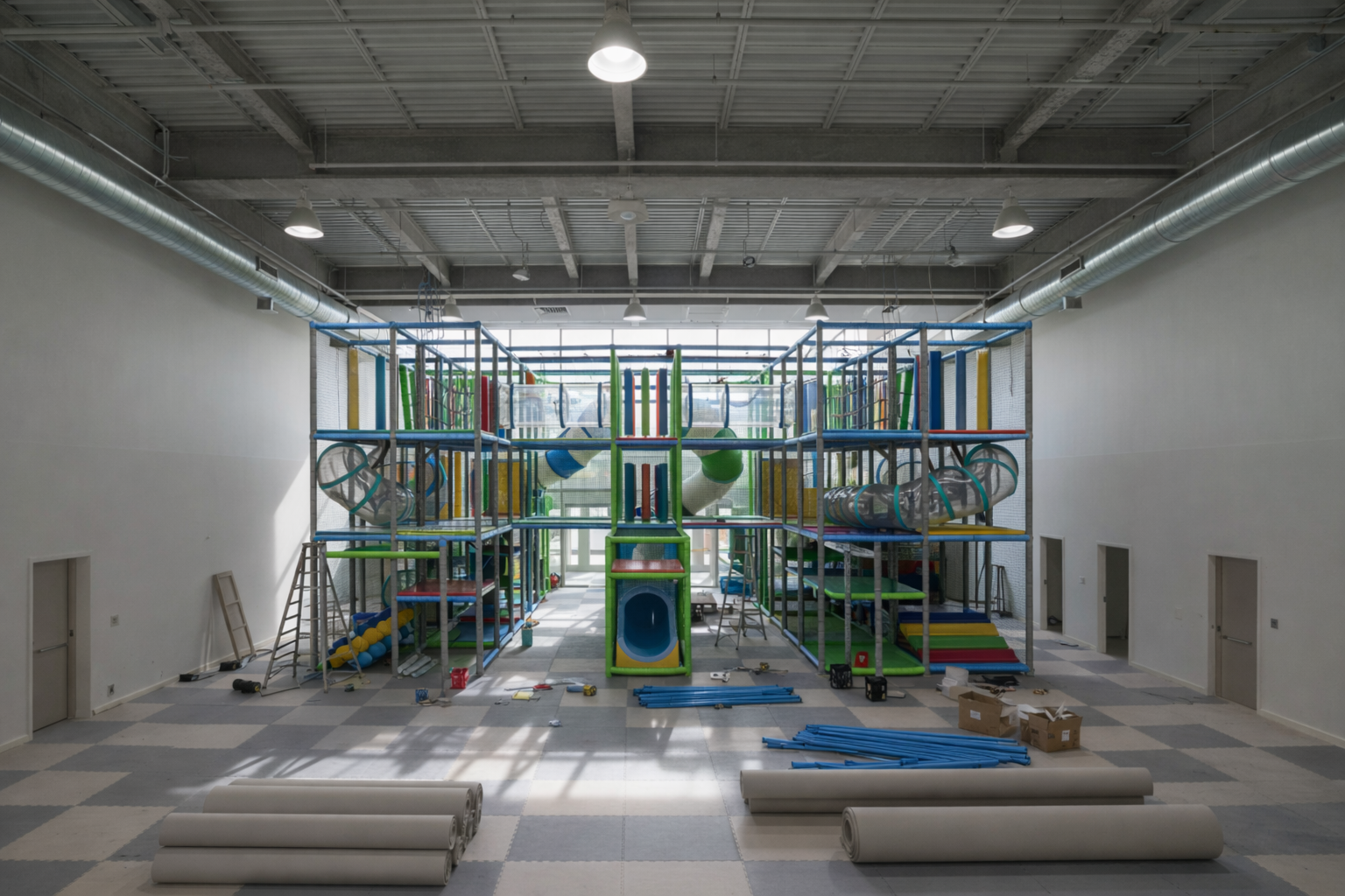 Play area and entertainment venue installation solution