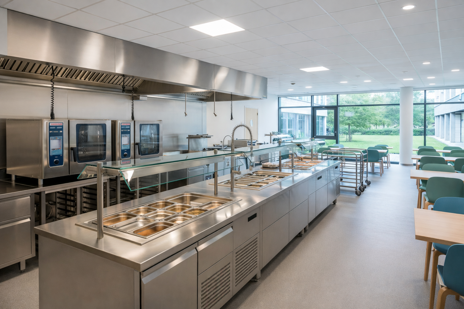 Professional kitchen project designed for healthcare food service