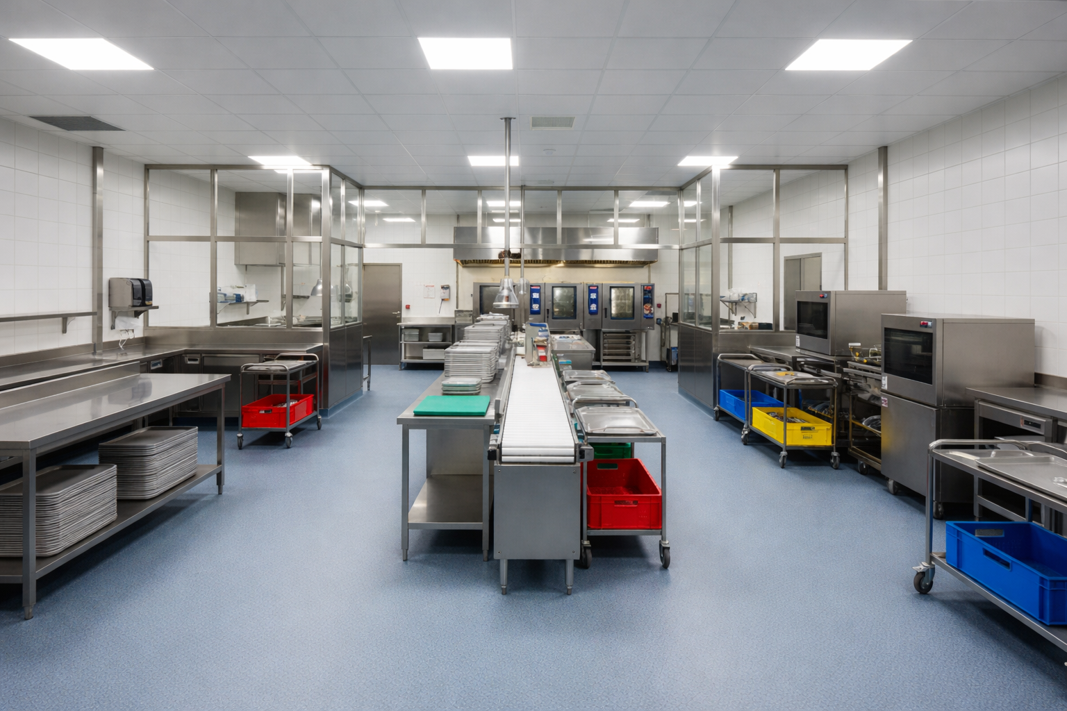 Institutional catering installation for hospitals and care environments