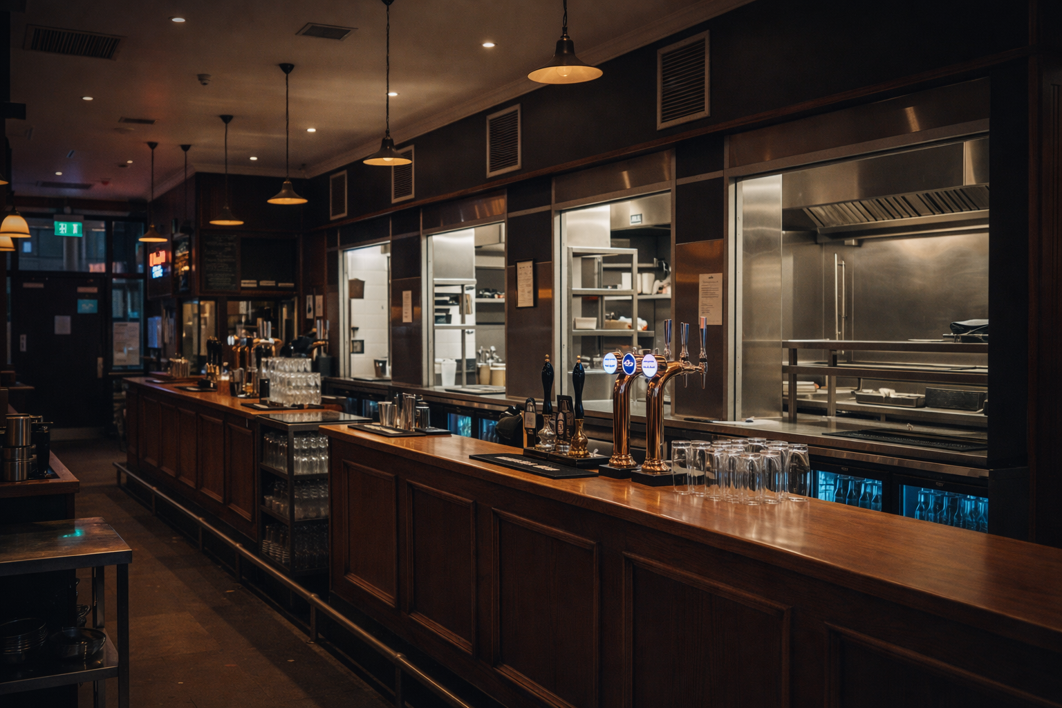 Commercial bar and social venue catering installation