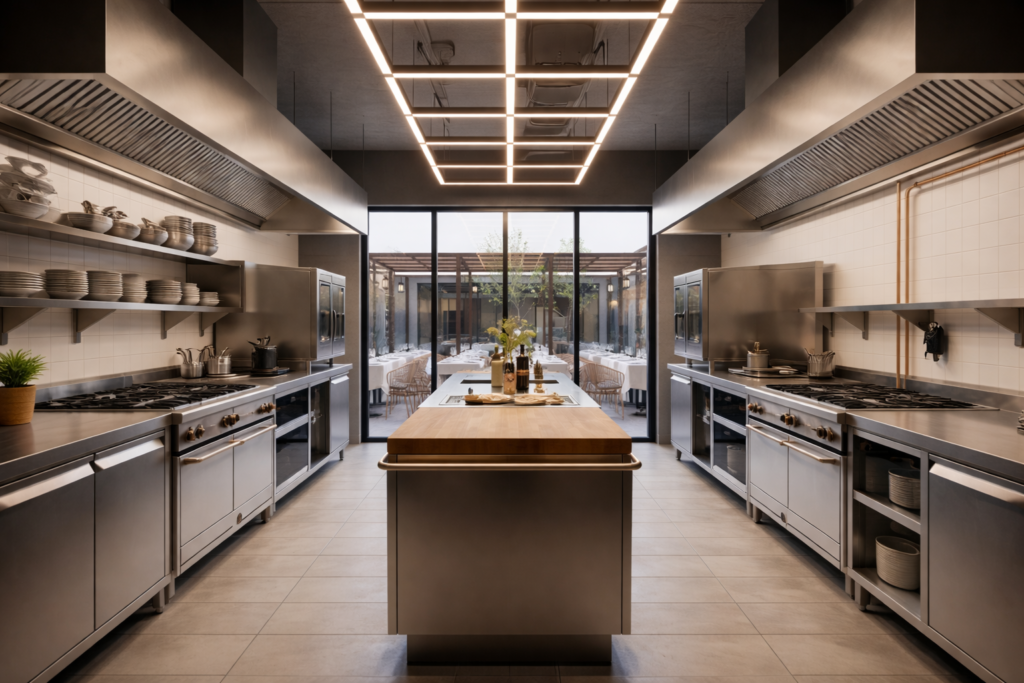 Professional commercial kitchen layout and design