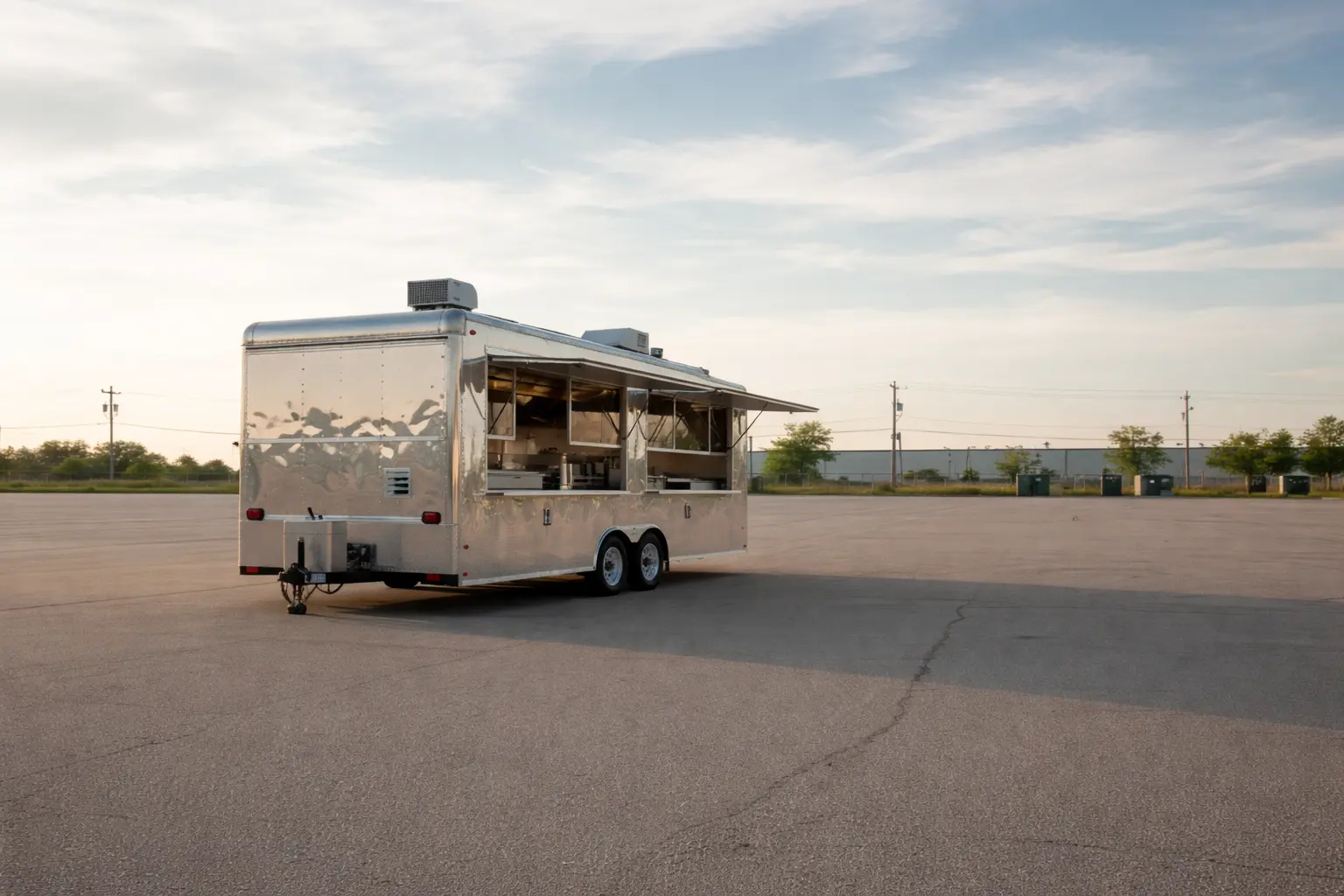 Commercial mobile kitchen trailer system